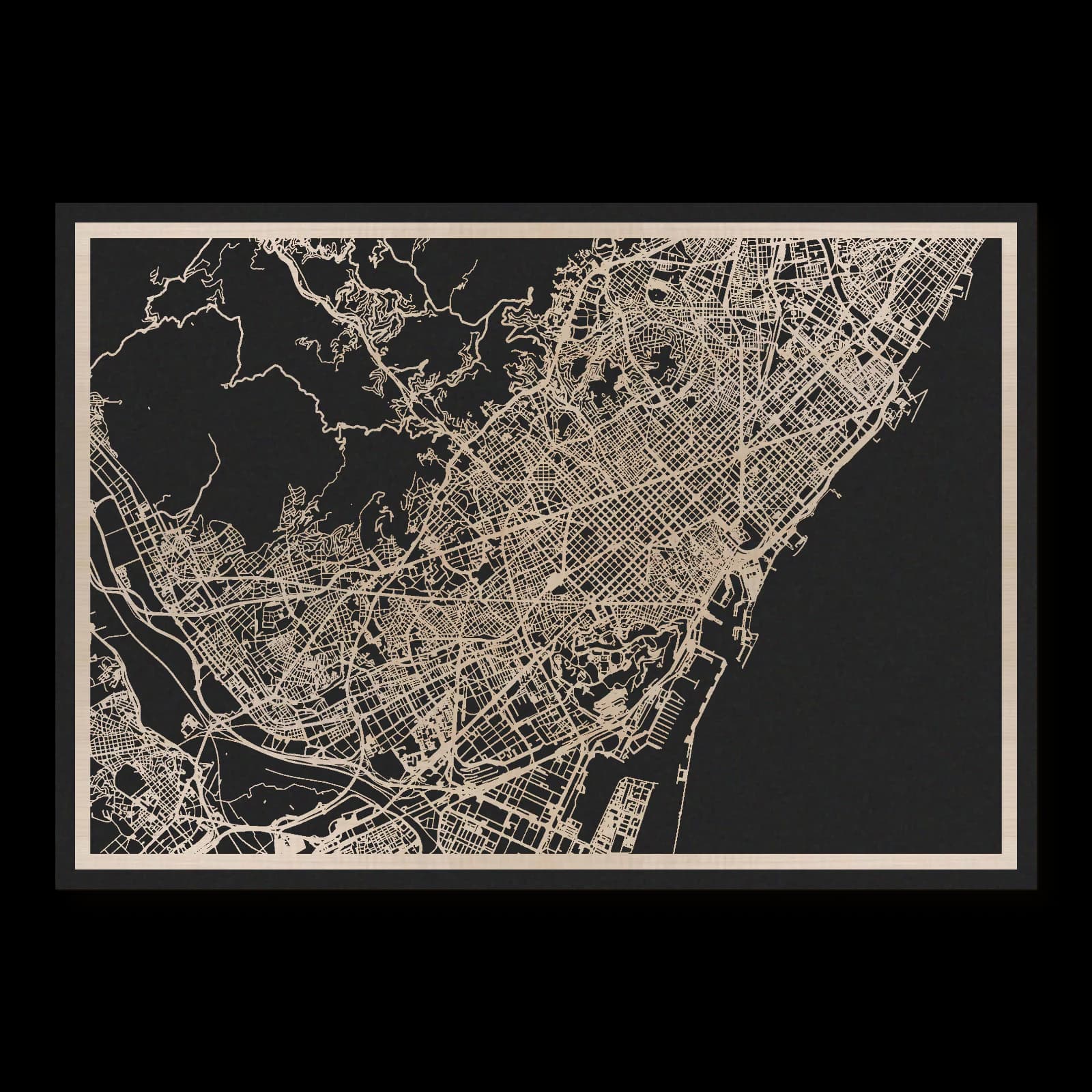 Barcelona – Stadtgitter zwischen Berghängen und Küste